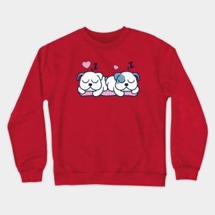 Blue French bulldog kawaii sleeping dogs Crewneck Sweatshirt